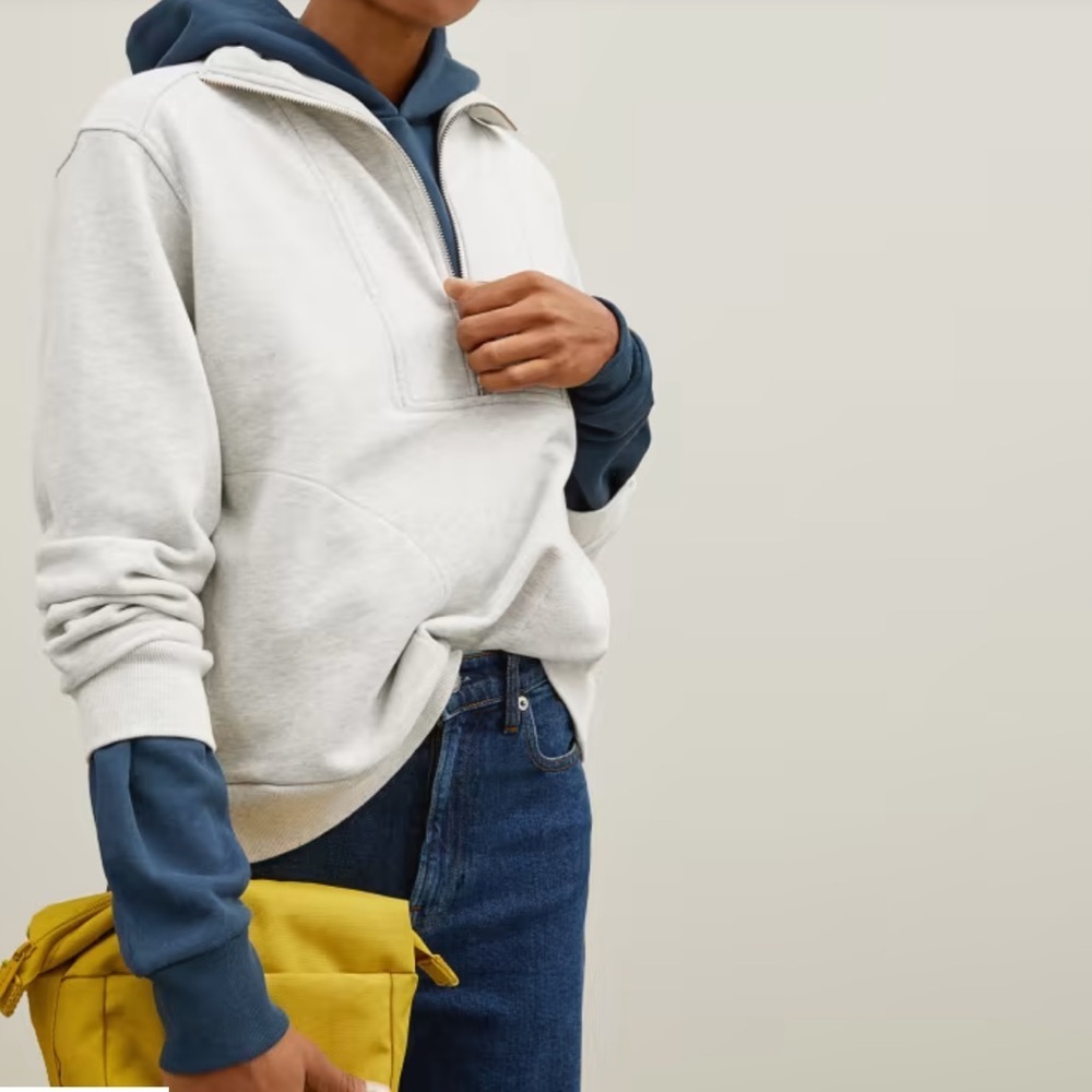 Everlane Half Zipped Organic Cotton Sweater